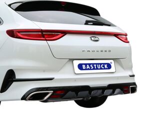 KIA ProCeed CD GT from 2019 onwards, sports exhaust system behind catalytic converter, rear silencer with single tail pipe 1x Ø 63 mm LH+RH