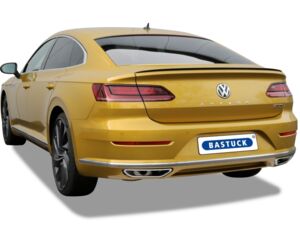 BASTUCK Sportauspuffanlage für den VW Arteon 3H 2.0l TSI 4Motion | Sportauspuffanlage und Performance Katalysator | Endschalldämpfer mit Klappensteuerung und Ausgang 2x Ø 57 mm LH+RH, für Serien-Heckblende