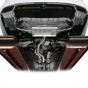 Volvo V90 T6 AWD, Sportauspuffanlage ab Katalysator, Endschalldämpfer und Endrohr-Satz mit 1x Ausgang Ø 63 mm LH+RH mit Klappensteuerung