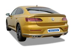 BASTUCK Sportauspuffanlage für den VW Arteon 3H 2.0l TSI 4Motion | Sportauspuffanlage und Performance Katalysator | Endschalldämpfer mit Klappensteuerung und Ausgang 2x Ø 57 mm LH+RH, für Serien-Heckblende