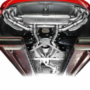 BASTUCK sports exhaust for BMW Z4 G29 M40i 2018 onwards, rear silencer + adapter, rear silencer with double-tailpipe LH+RH 2x Ø 90 mm in RACE-Look with exhaust flap