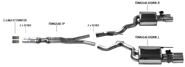 Ford Mustang GT Facelift V8 ab Baujahr 2018 Sportauspuffanlage BASTUCK
